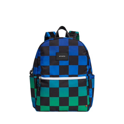 Kane Kids Double Pocket - Blue Checkerboard | Backpack | Safari Ltd®