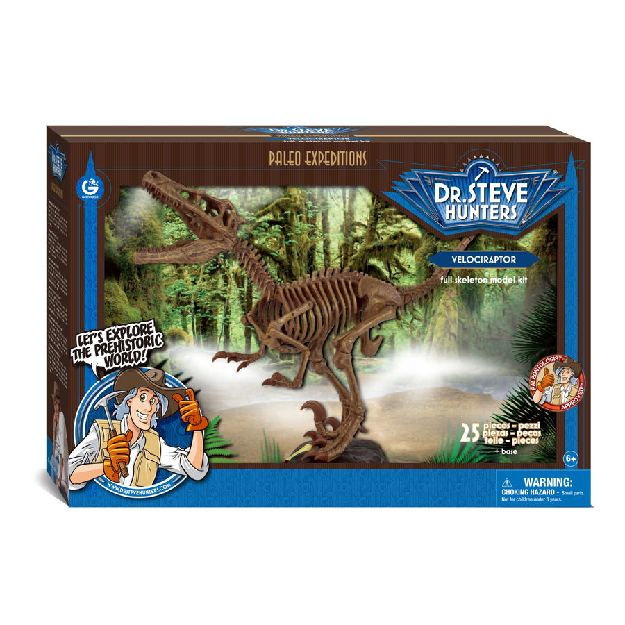 Dr. Steve Hunters GEOWorld Paleo Expedition Velociraptor Replica Skeleton Kit - 25 pieces | | Safari Ltd®