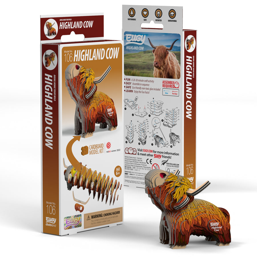 EUGY Highland Cow 3D Puzzle | Eugy | Safari Ltd®