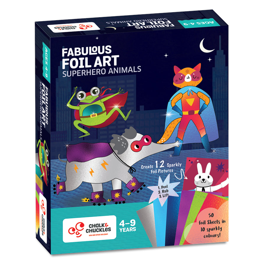 Chalk & Chuckles Fabulous Foil Art - Superhero Animals |  | Safari Ltd®