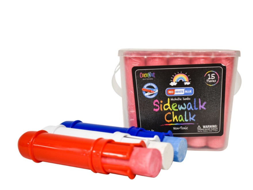 abc style　クリーク Jumbo Outdoor Sidewalk Chalk - 15pc Red, White & Blue | Safari Ltd®
