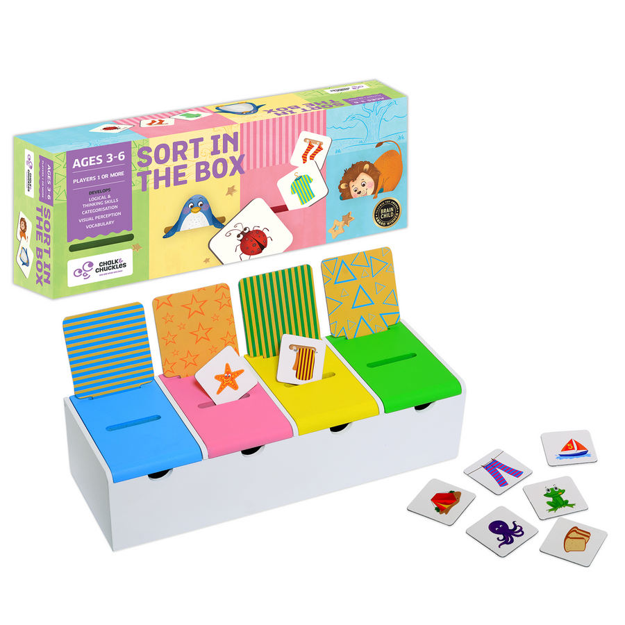 Chalk & Chuckles Sort in the Box Sorting Game |  | Safari Ltd®