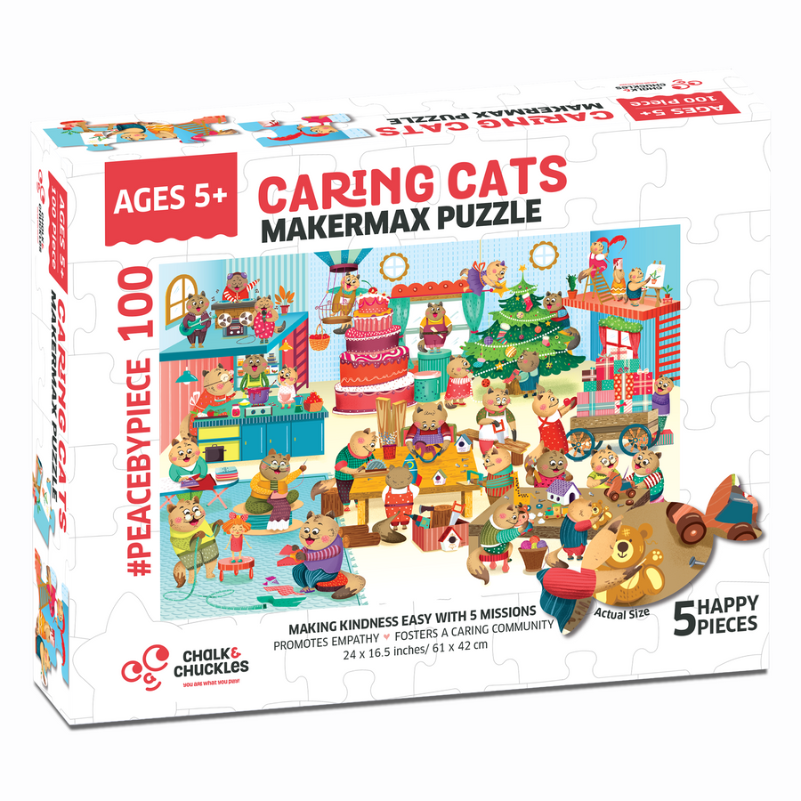 Chalk & Chuckles Caring Cats Makermax Activity Puzzle |  | Safari Ltd®