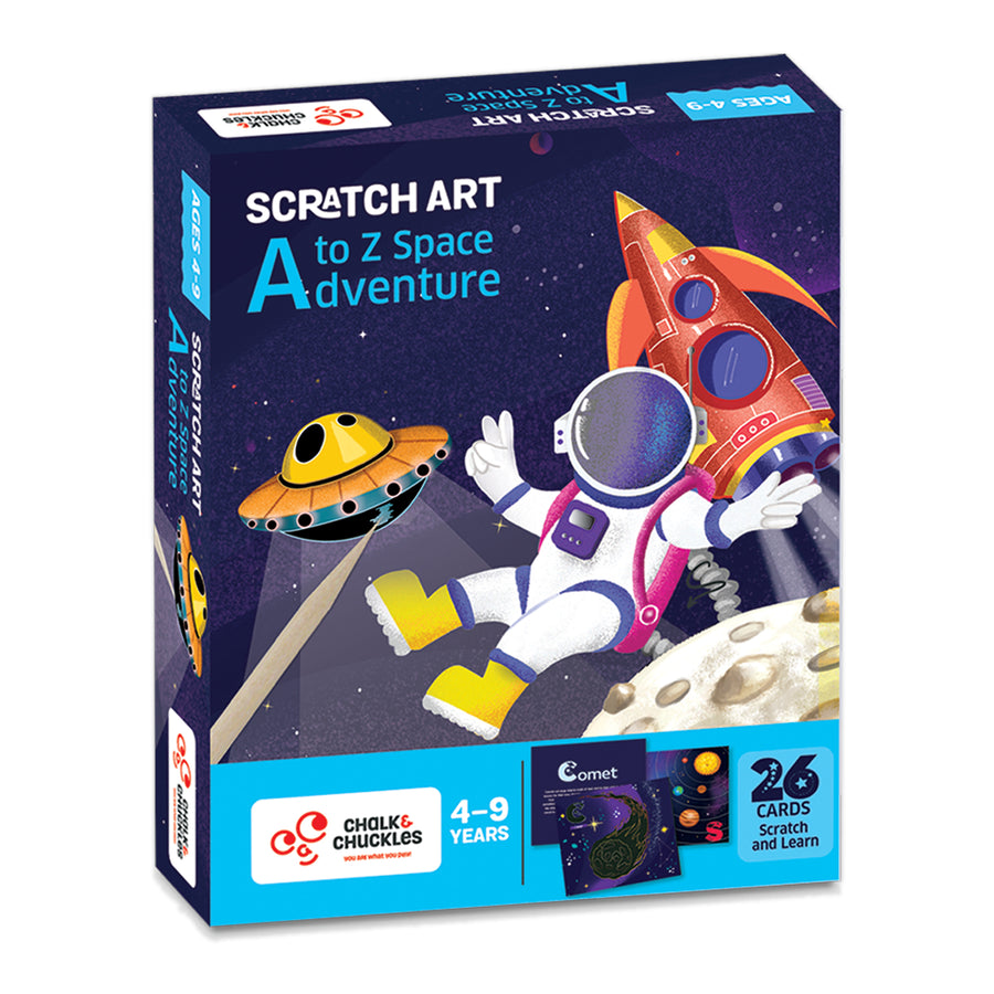Chalk & Chuckles Scratch Art - A to Z Space Adventure |  | Safari Ltd®