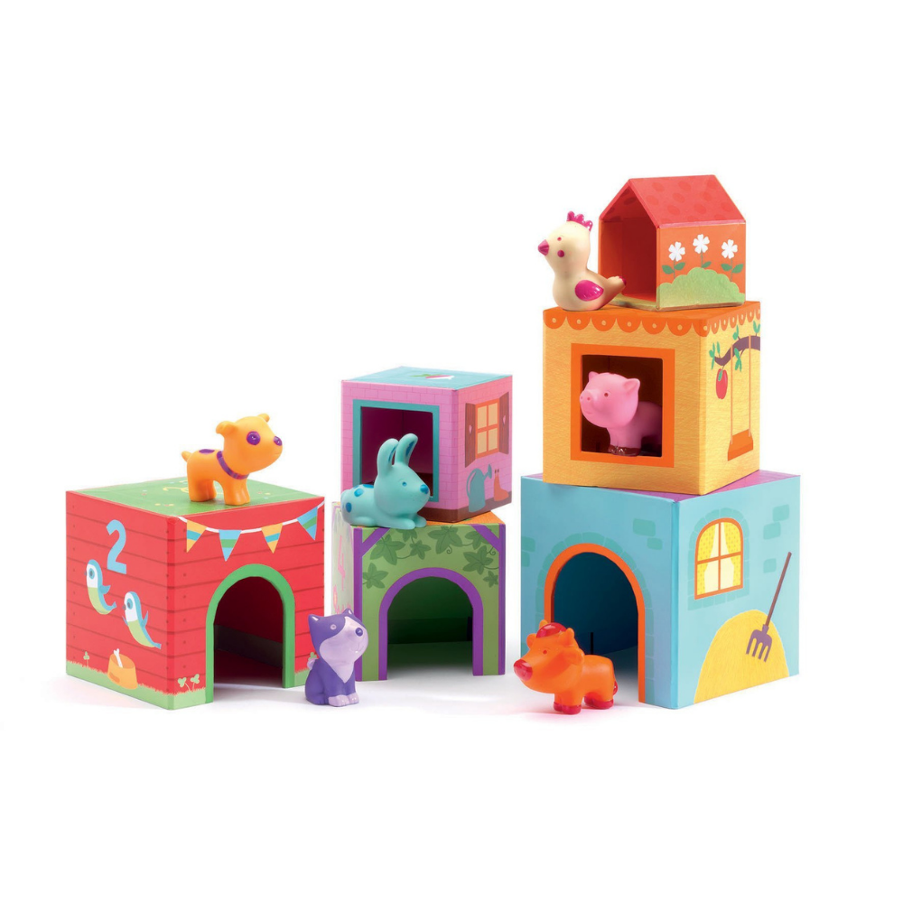 Topanifarm Nest and Stack Blocks + Animals
