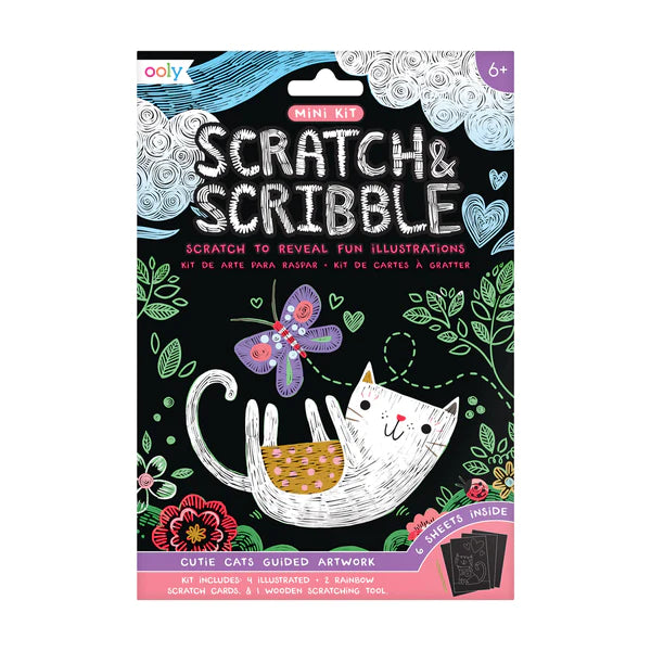 OOLY - Mini Scratch & Scribble Art Kit - Cutie Cats |  | Safari Ltd®