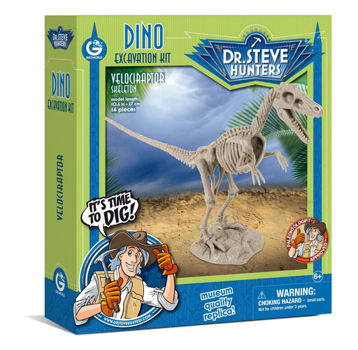 Dr. Steve Hunters GEOWorld Dino Dig Velociraptor Excavation Kit - 14 pieces - Safari Ltd®
