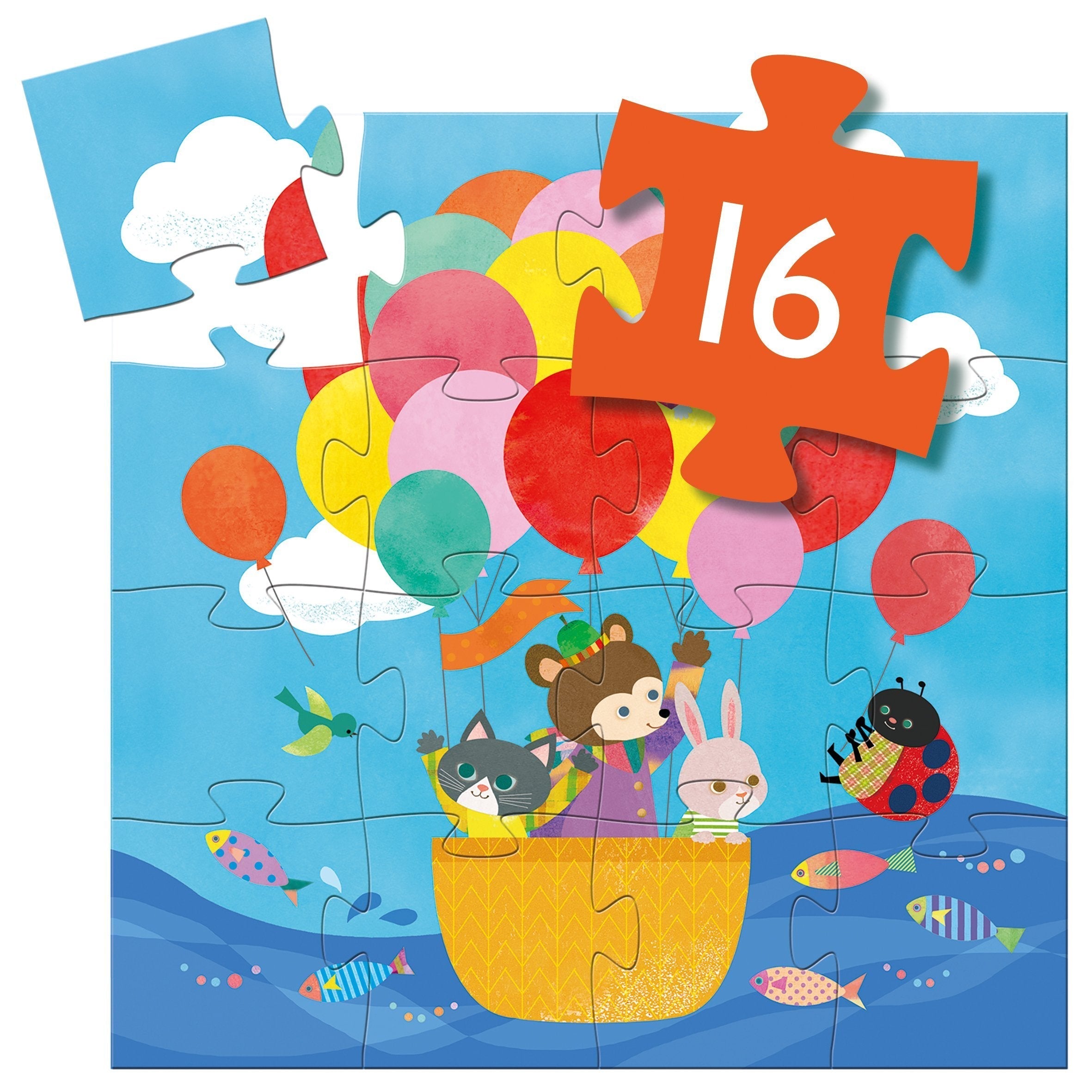 The Hot Air Balloon 16pc Silhouette Jigsaw Puzzle |  | Safari Ltd®