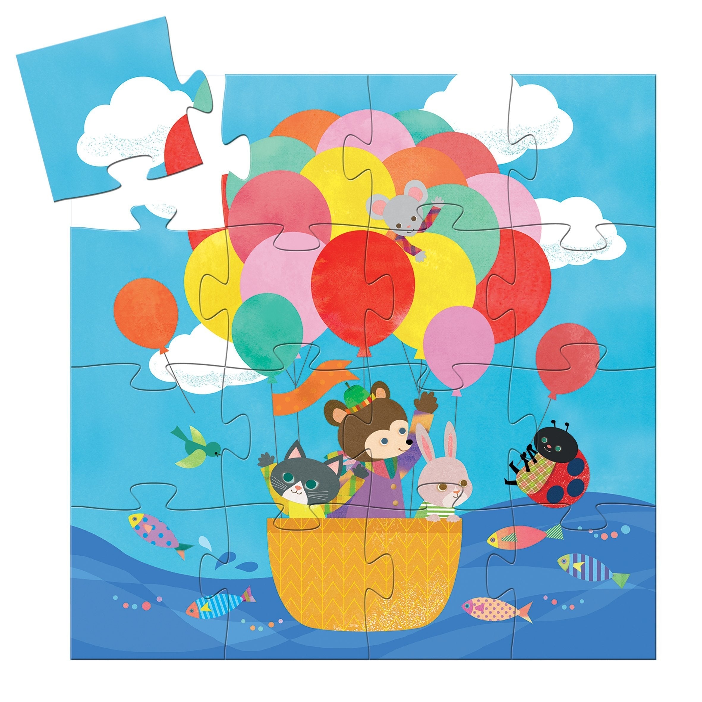The Hot Air Balloon 16pc Silhouette Jigsaw Puzzle |  | Safari Ltd®