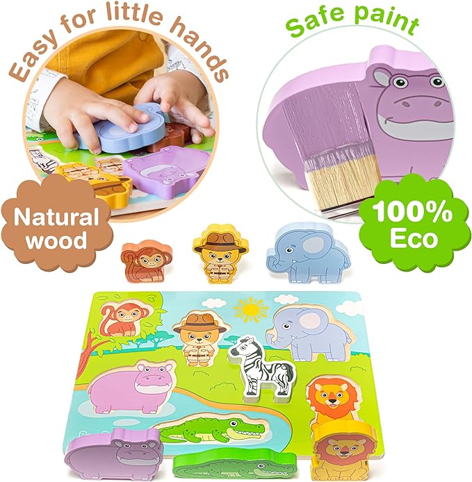 Wooden Chunky Safari Puzzle Bimi Boo Safari Ltd