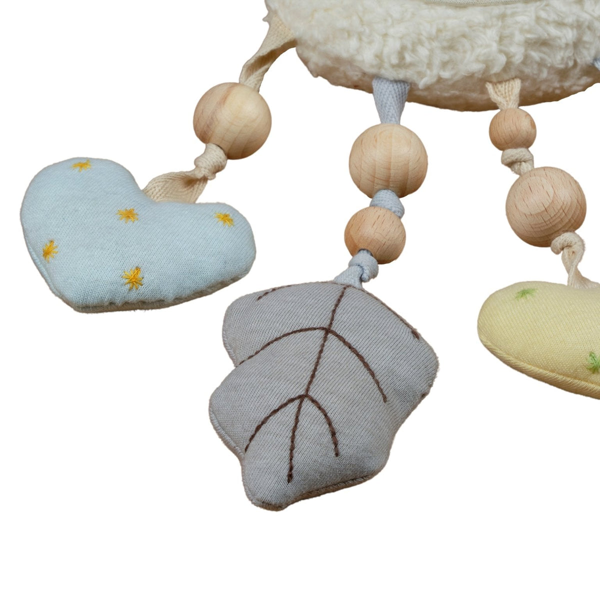 Bahbah the Lamb Mobile with Fabric Hearts