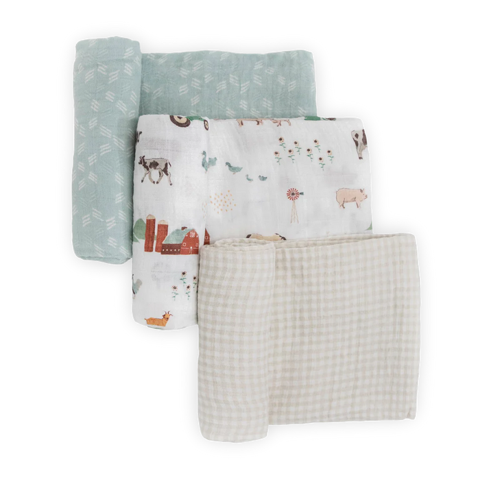Farmyard Set Cotton Muslin Swaddle 3 Pack Swaddle Safari Ltd®