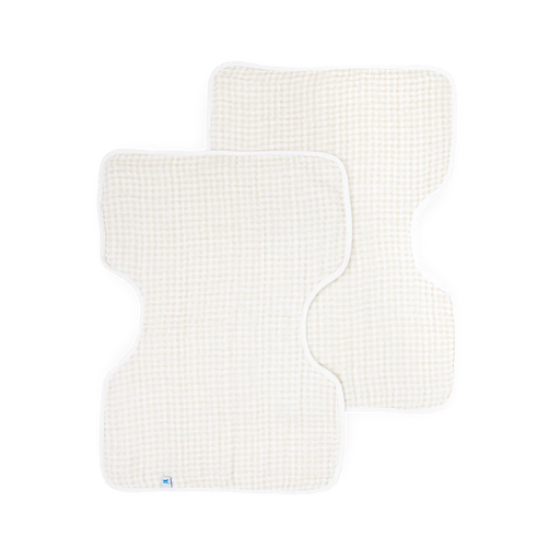 Tan Gingham Cotton Muslin Burp
Cloth 2 Pack |  | Safari Ltd®