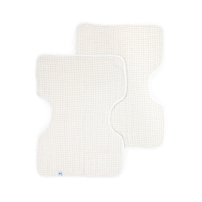 Tan Gingham Cotton Muslin Burp
Cloth 2 Pack |  | Safari Ltd®