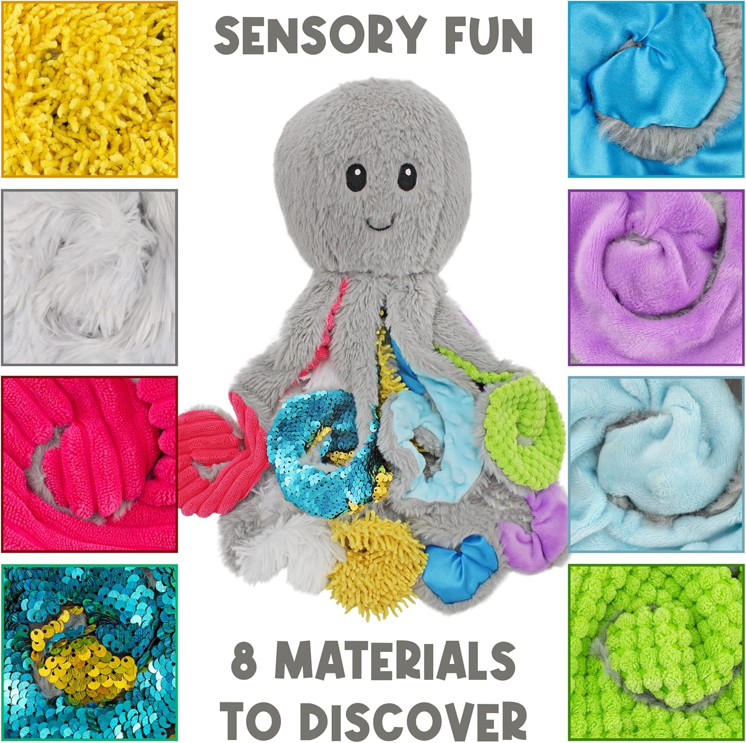 Quiggly the Weighted Sensory Octopus Plush (1 lb)