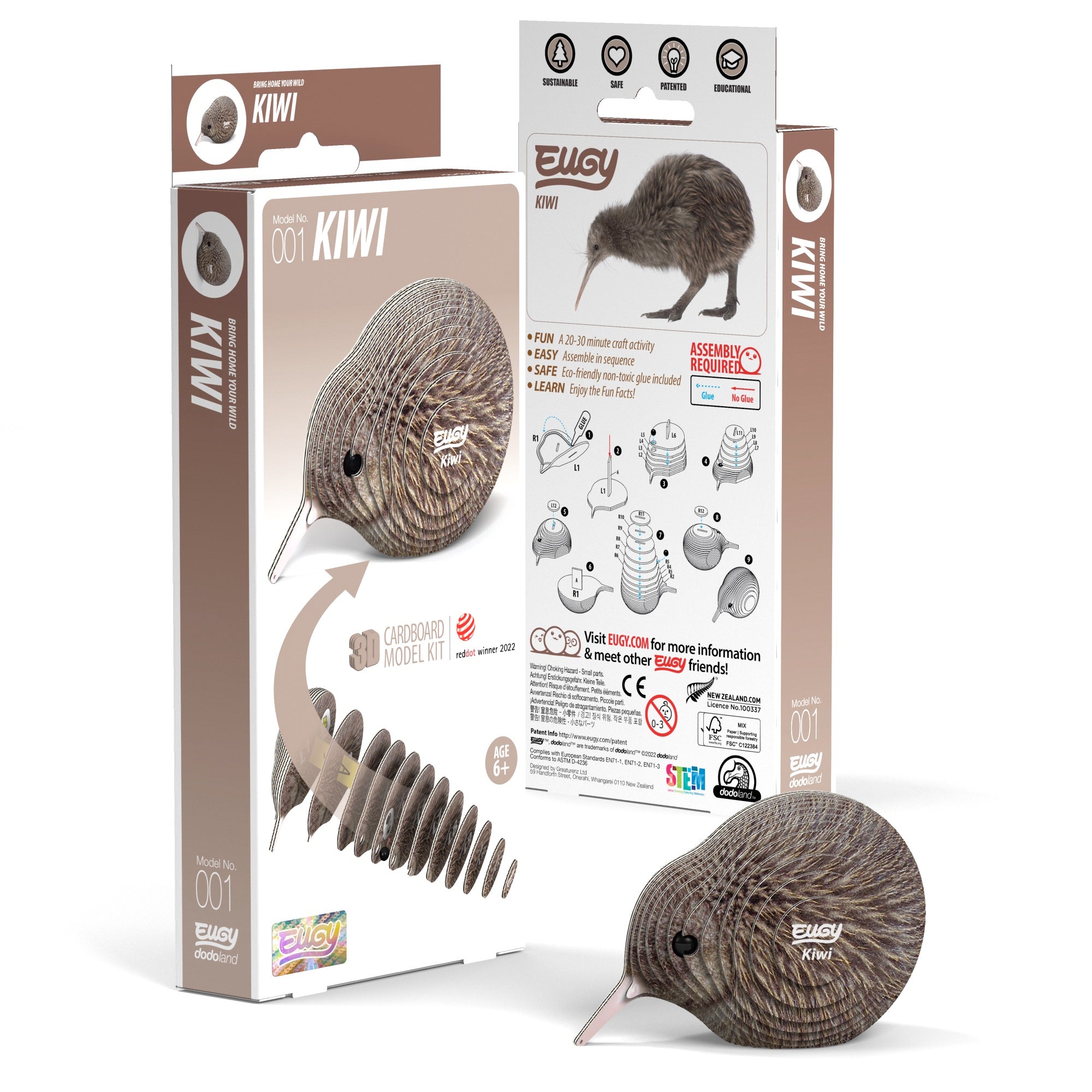 EUGY Kiwi 3D Puzzle | Eugy | Safari Ltd®