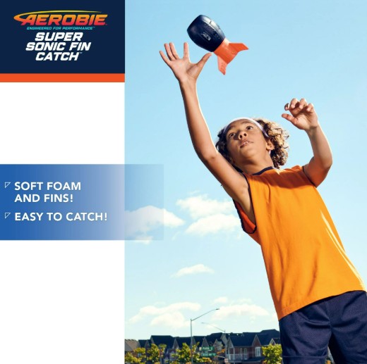 Aerobie Super Sonic Fin Catch Football Toy, Aerodynamic Russel Wilson Football |  | Safari Ltd®