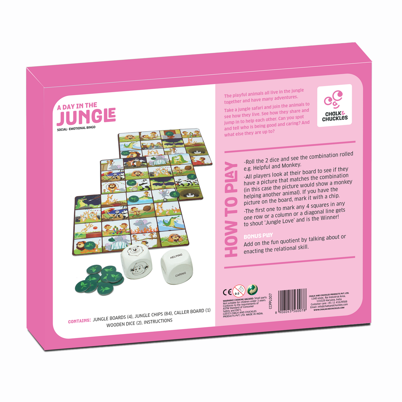 Chalk & Chuckles A Day in the Jungle Matching Game |  | Safari Ltd®