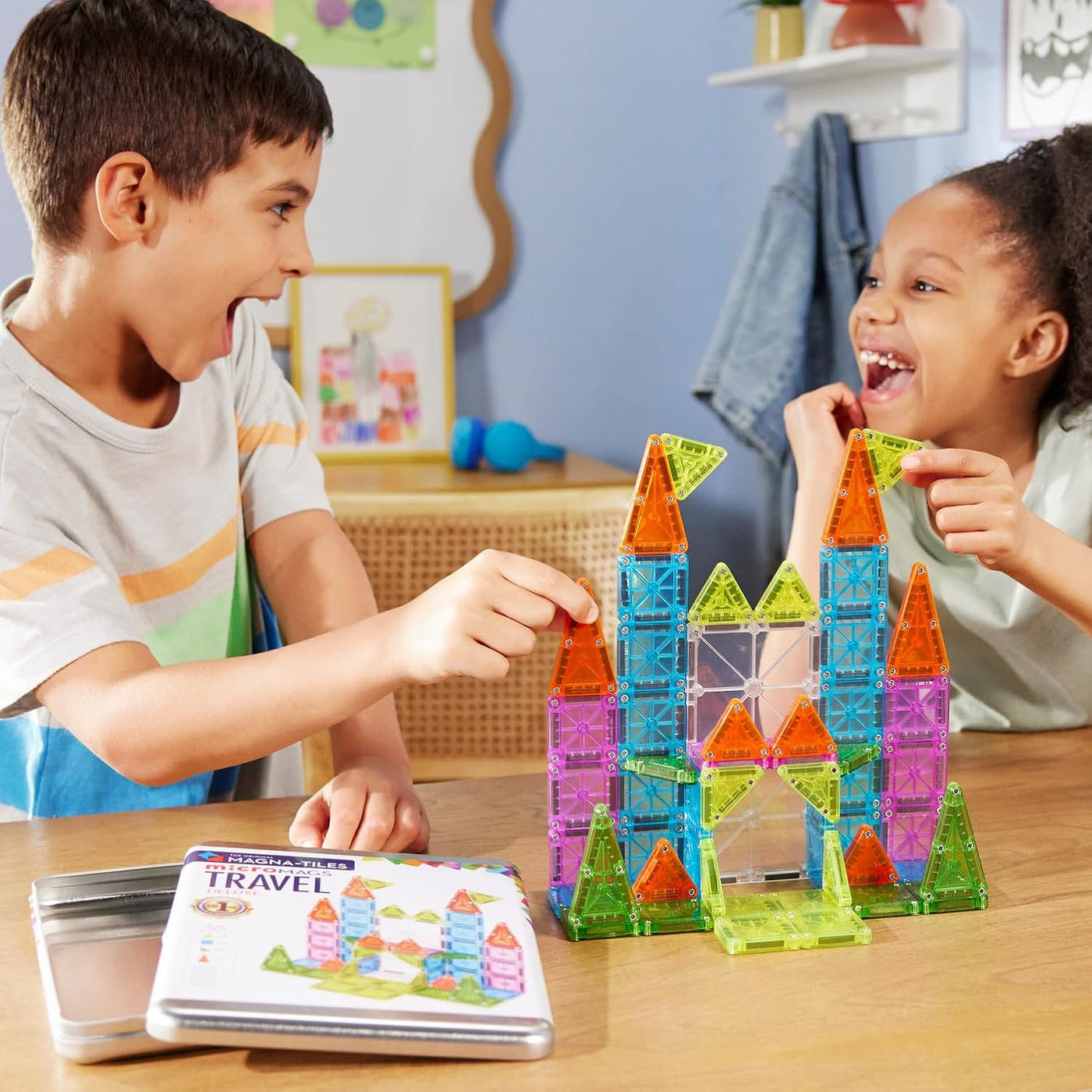 Magna-Tiles microMAGS 55 Pc Deluxe Travel Magnetic Building Set |  | Safari Ltd®