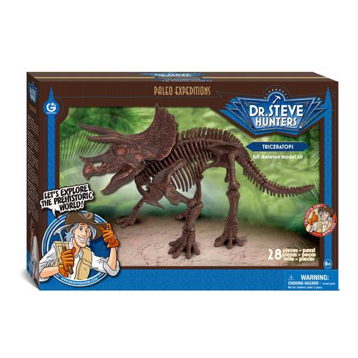 Dr. Steve Hunters GEOWorld Paleo Expedition Triceratops Replica Skeleton Kit - 28 pieces |  | Safari Ltd®