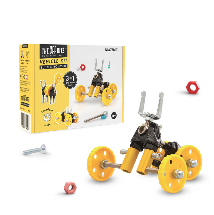 The Off Bits BLAZEBIT Build-it-Yourself 3-in-1 Vehicle Kit - Yellow