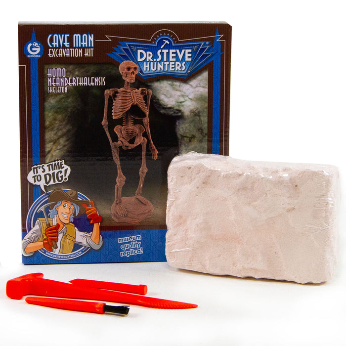 Dr. Steve Hunters GEOWorld Cave Man Dig Homo Neanderthalensis Excavation Kit - 11 pieces |  | Safari Ltd®