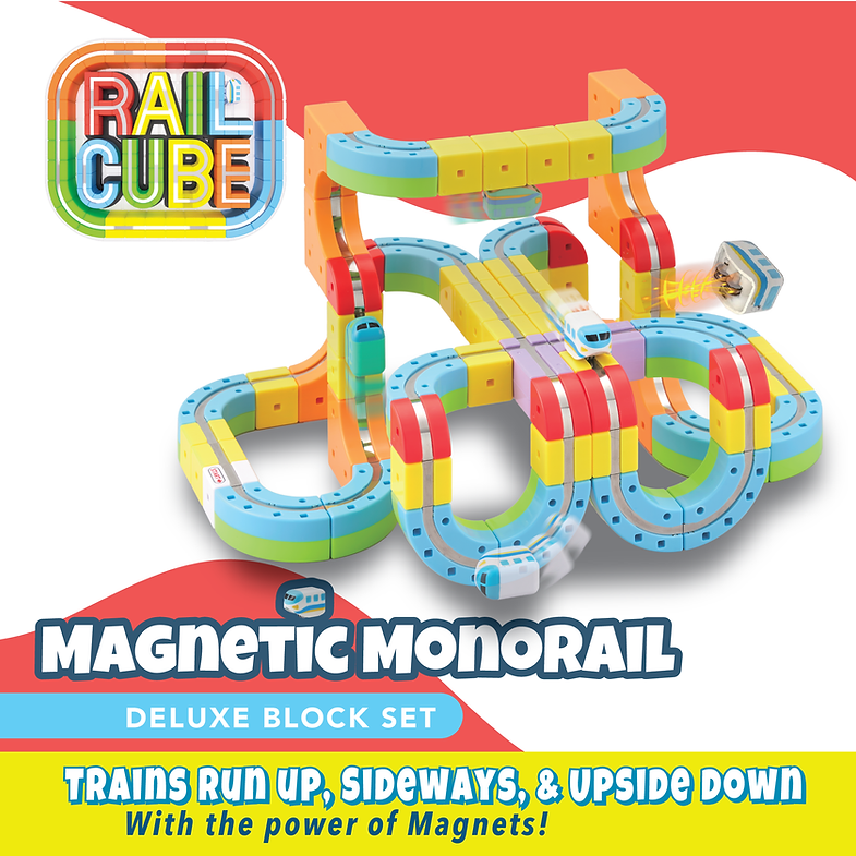 RAIL CUBE Magnetic Monorail 66 Piece Deluxe Set