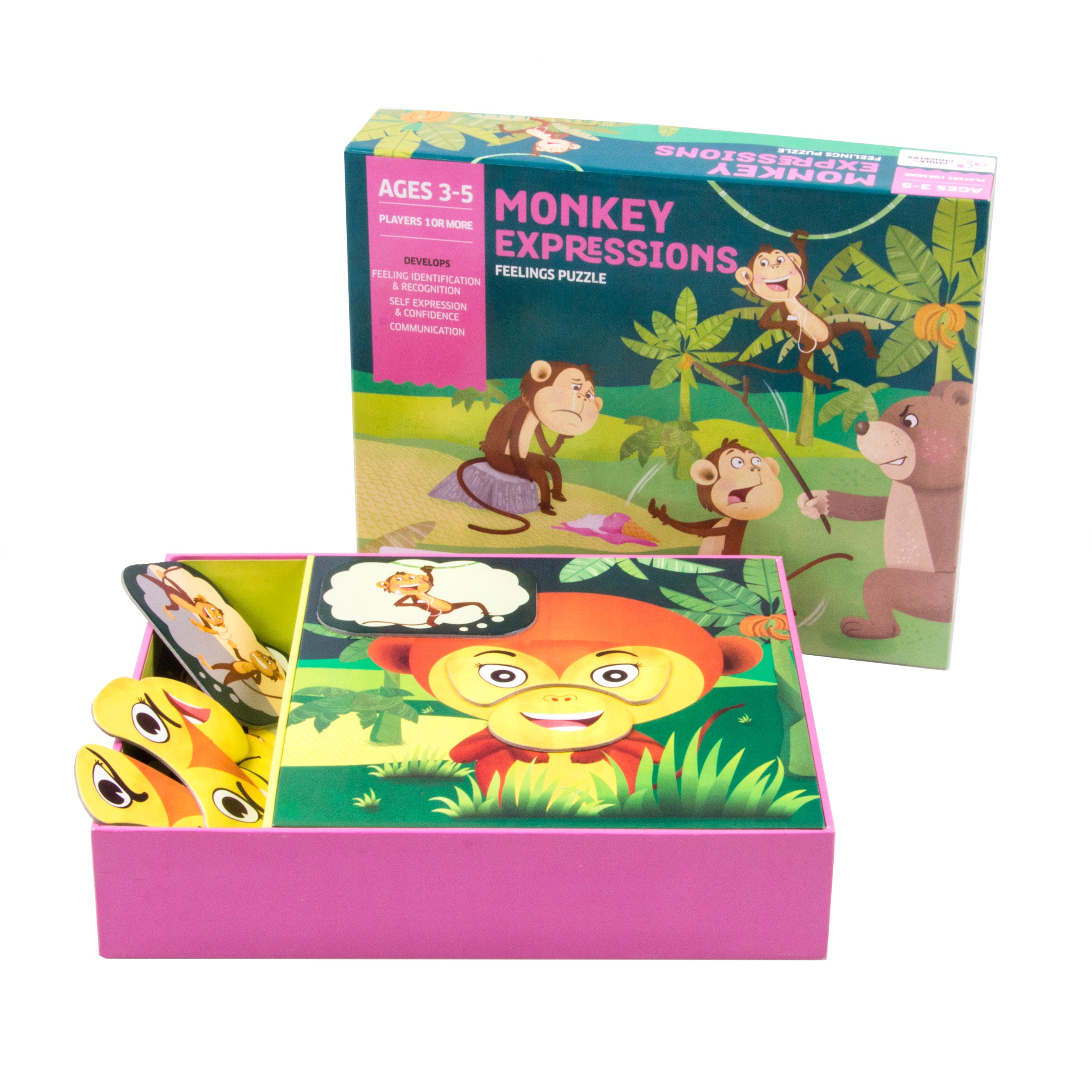 Chalk & Chuckle Monkey Expression Puzzle Game |  | Safari Ltd®