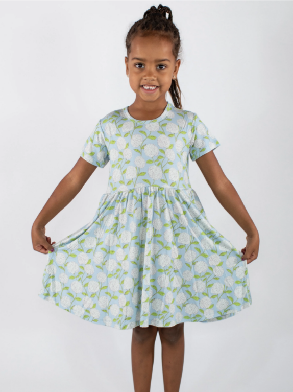 Goosies Short Sleeve Pocket Dress - Hydrangeas