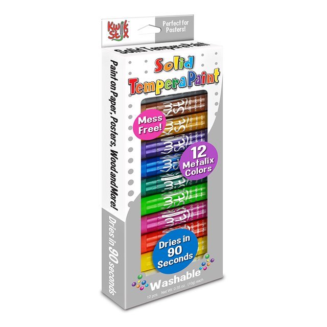 KwikStix Tempera Paint 12 Metalix Colors | Arts & Crafts | Safari Ltd®