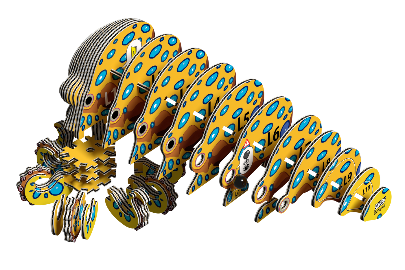 Introducing the EUGY Crab 3D Puzzle by Eugy—a charming red crab assembled from interlocking numbered pieces and displayed on a white background. This eco-friendly puzzle serves as an engaging STEM toy, perfect for curious minds eager to learn through hands-on fun.