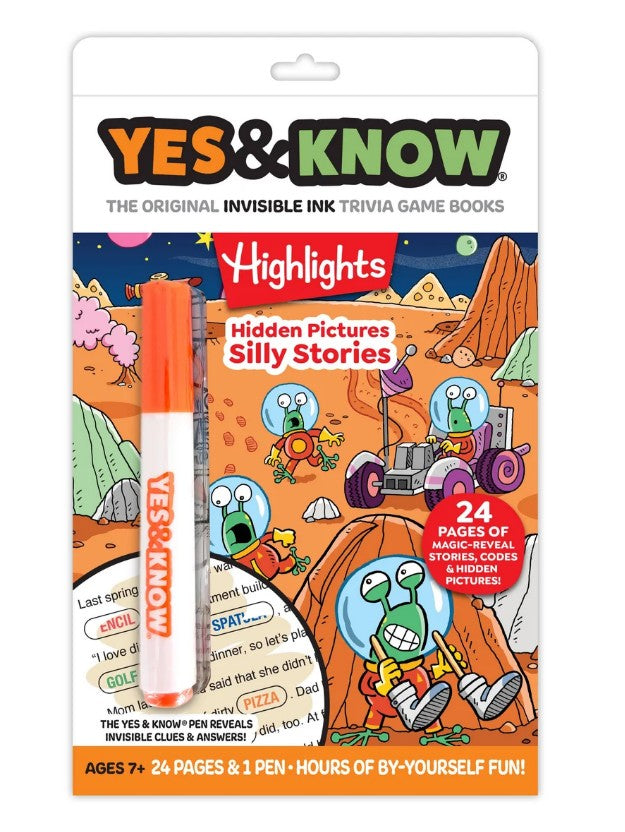 Yes & Know Invisible Ink Trivia Game Books- Silly Stories
