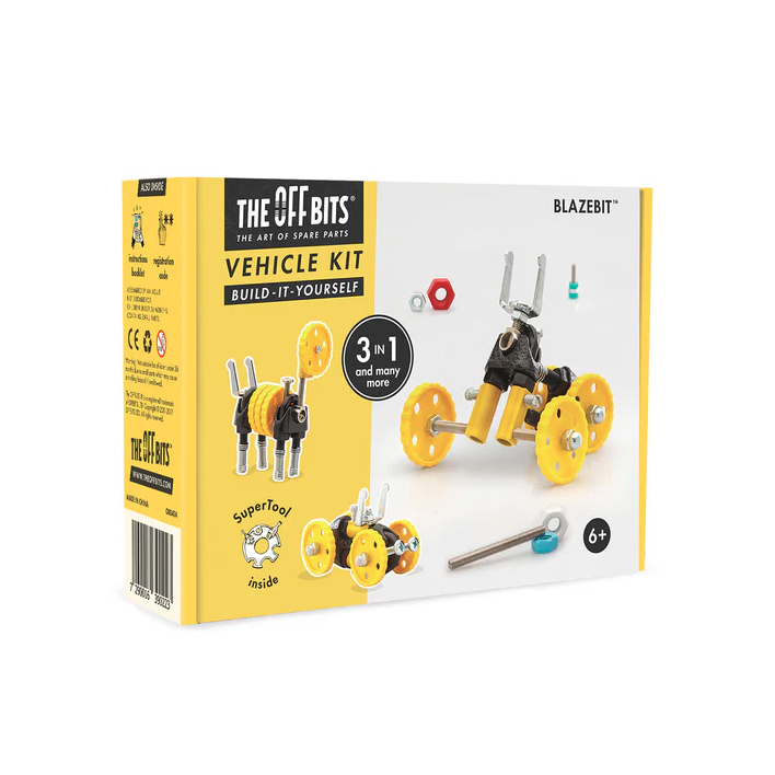 The Off Bits BLAZEBIT Build-it-Yourself 3-in-1 Vehicle Kit - Yellow