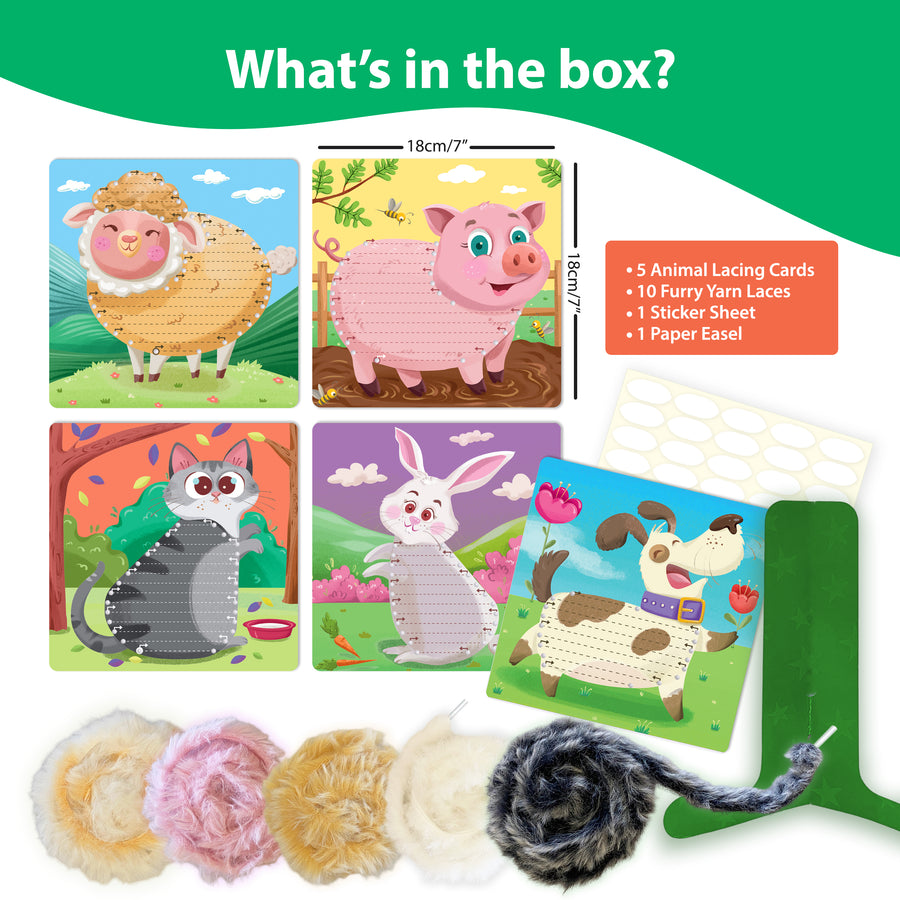 Lace Art - Furry Animals Craft Kit |  | Safari Ltd®