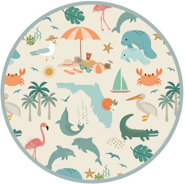 Explore Florida Souvenir Bamboo Kids Pajamas Toddler Set | Beige/Multi / 6/7T |  | Safari Ltd®