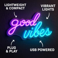 Illumin8 Good Vibes Neon LED Sign |  | Safari Ltd®