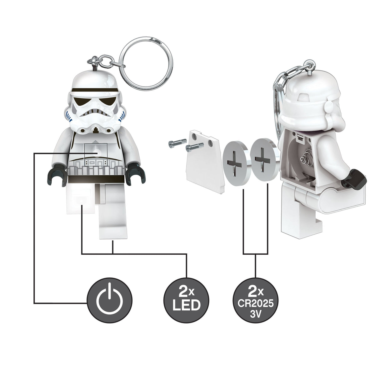 Star Wars LEGO Stormtrooper LED Light Keychain