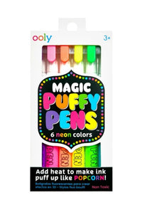 Ooly Magic Puffy Neon Pens - Set Of 6