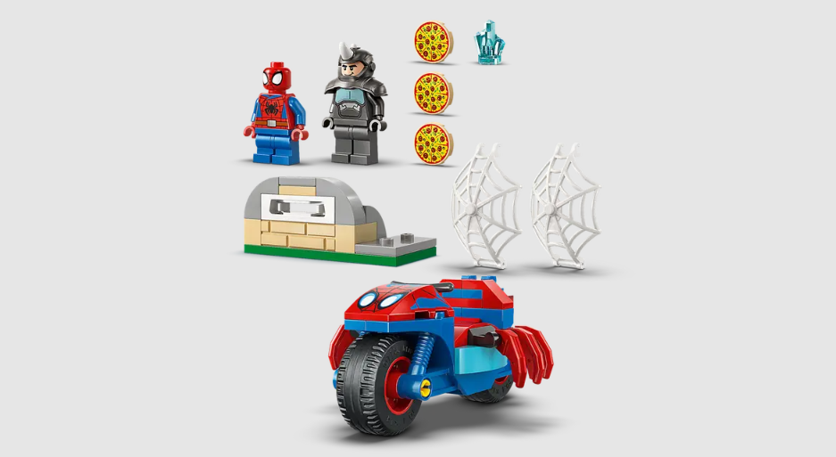 Lego Spidey on his Motorcycle vs. Rhino |  | Safari Ltd®