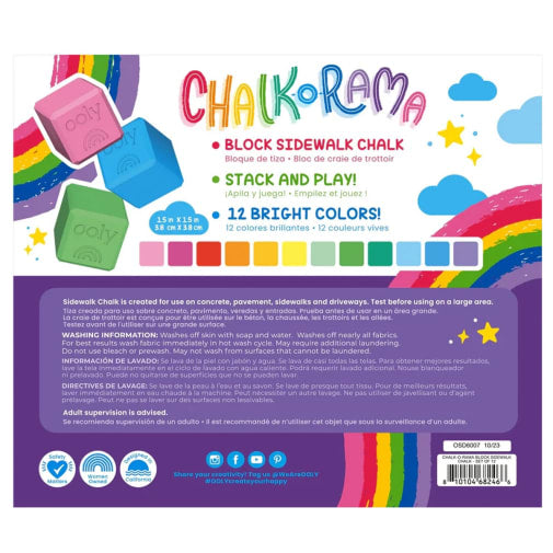 Ooly Chalk O Rama Block Sidewalk Chalk Set Of 12 |  | Safari Ltd®