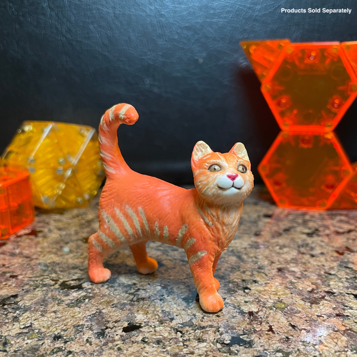 Safari Grey Tabby Cat Figur – 2", Realistisch, Handbemalt, Ungiftig, BPA-frei, Für Kinder Ab 3 Jahren