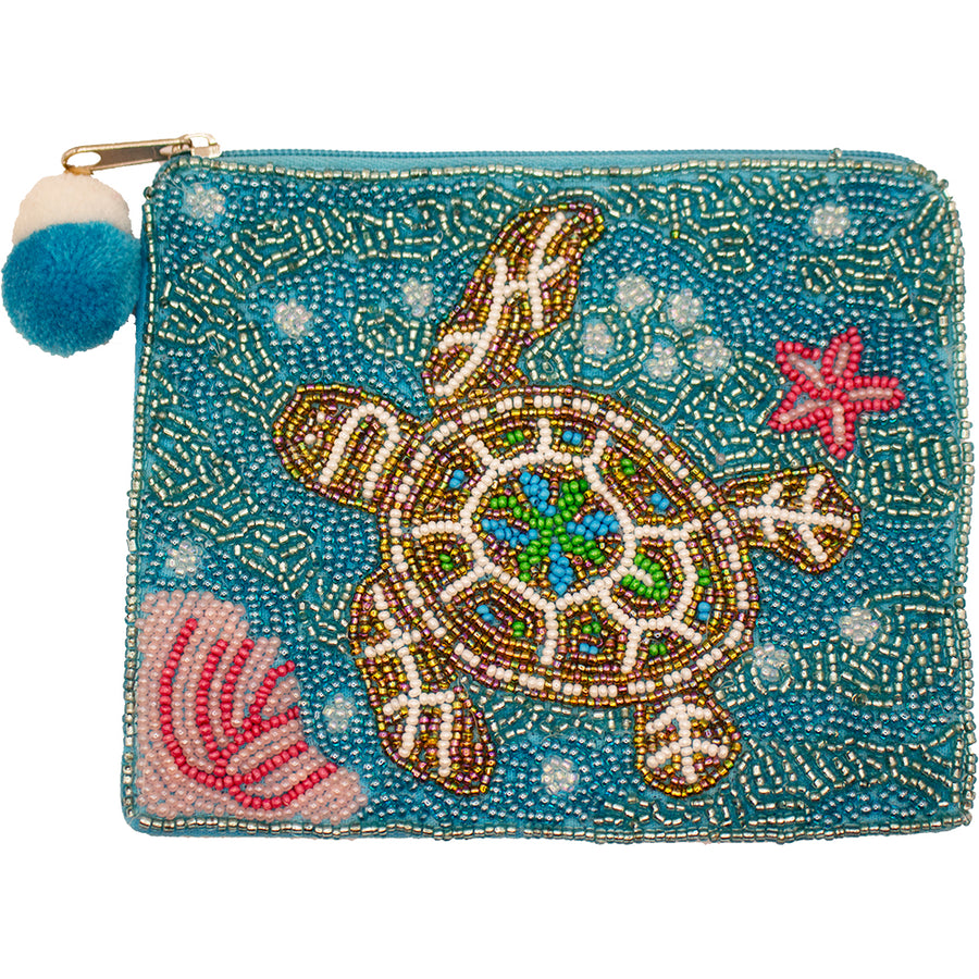 La Chic Designs Under the Sea Blue Sea Turtle Coin Pouch