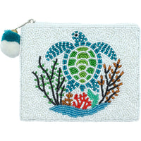 La Chic Designs Sea Turtle Beaded Coin Pouch