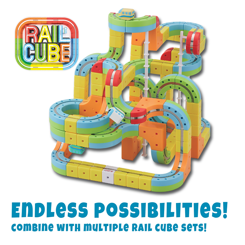 RAIL CUBE Magnetic Monorail 66 Piece Deluxe Set