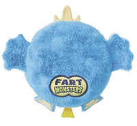 Meet the Scentco 10" Fart Monsters: Tootles—an adorable round blue plush monster with soft fur, small wings, and a yellow crown. With "Fart Monsters" embroidered on its front, this irresistible buddy delights the senses with a playful raspberry candy scent.