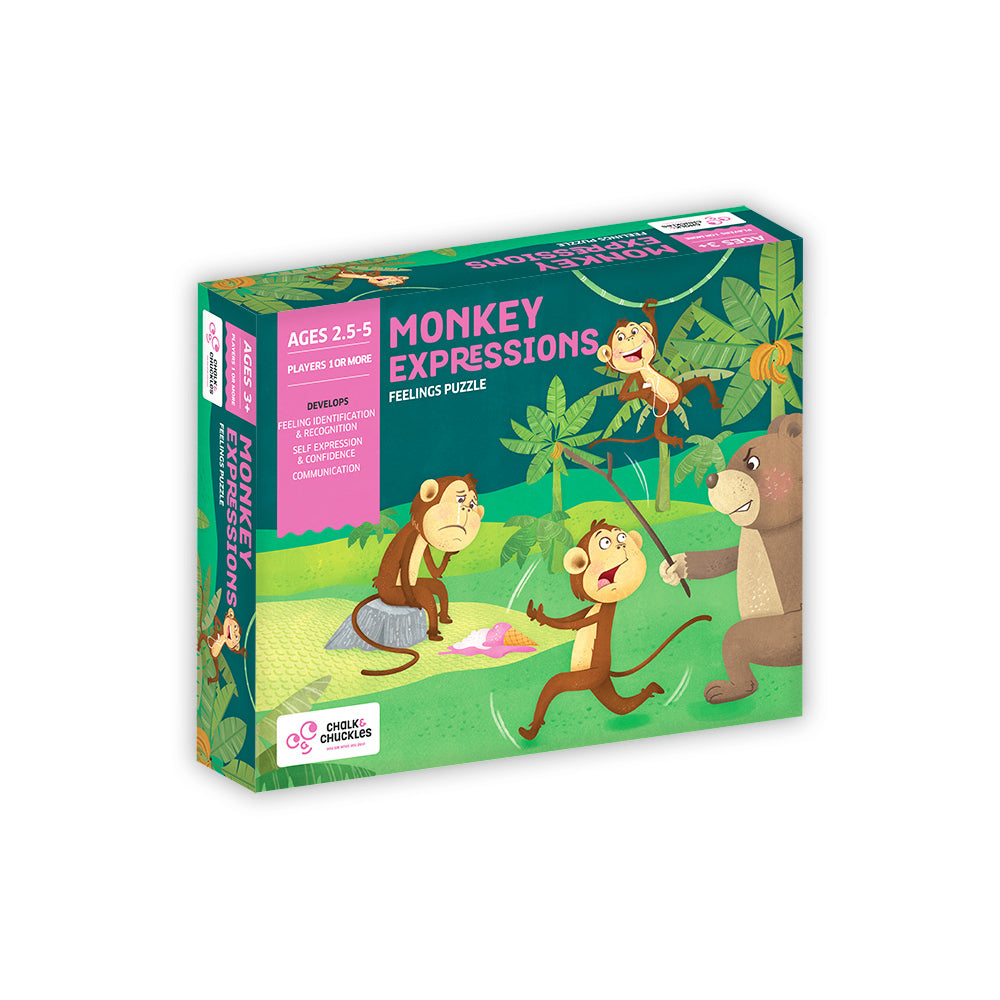 Chalk & Chuckle Monkey Expression Puzzle Game |  | Safari Ltd®