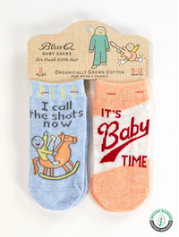 Blue Q Baby Socks - I Call The Shots Now / It's Baby Time