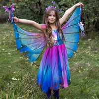 Great Pretenders Butterfly Twirl Dress & Wings Blue/Purple (Size 5-6)