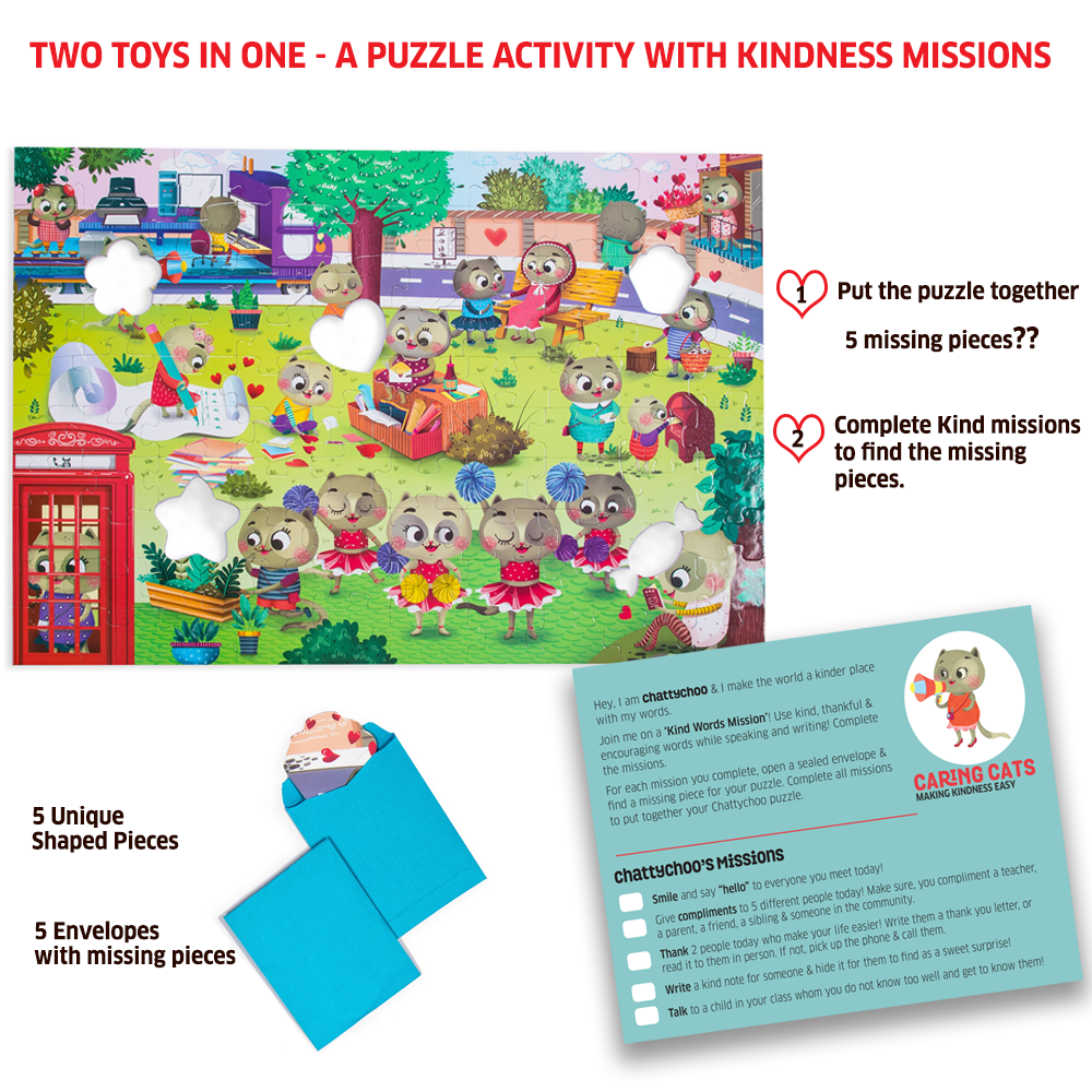 Chalk & Chuckles Caring Cats Chattychoo Activity Puzzle |  | Safari Ltd®