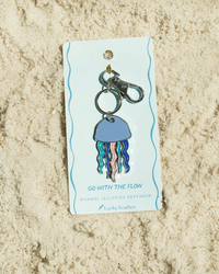 Lucky Feather Ocean Life Silver Keychain - Jellyfish